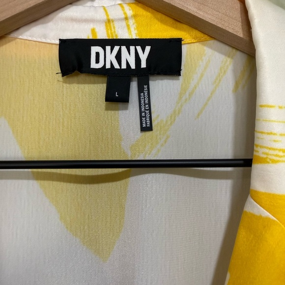 DKNY Yellow and Cream Mini Wrap Dress - Picture 4 of 4